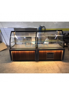 Cake Cupboard with Draped Glass and Tumbled Decor