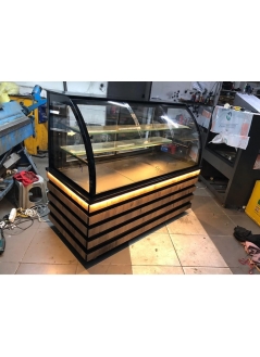 Cake Display Cabinet Wooden Model with Camber Glass