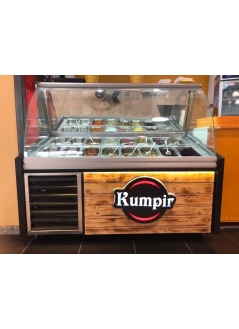 Kumpir Counter with Wooden Decor
