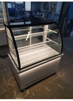 Camber Glass Cake Cabinet White