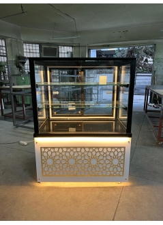 Cake Display Cabinet Gold Embroidered 120 Cm