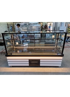 Fresh Cake Dessert Cabinet 200 Cm White Stripe