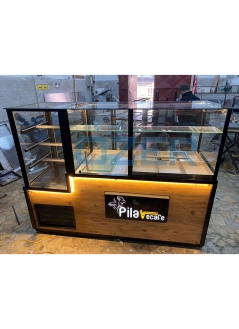 Dining Table Bain-marie Counter and Dessert Cabinet Set