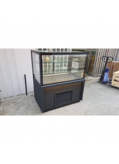 Cake Cabinet Vertical Glass Matt Black 100 Cm