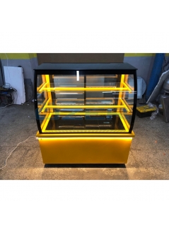 Cake Cabinet Cambered Glass Yellow Model 100 Cm