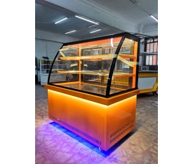 Turquoise Cake Cabinet with Bombe Glass